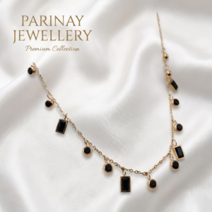 Radiance Geometric Black Charm Neckpiece