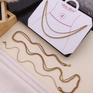 Double-Layered Beaded & Twisted Hip Chain